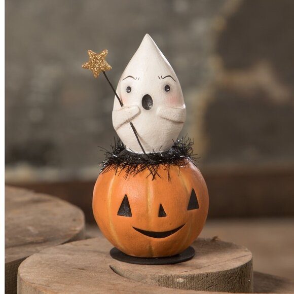 Bethany Lowe Spooked Ghost In Jack O Lantern - Michelle Lauristen - Picture 1 of 7